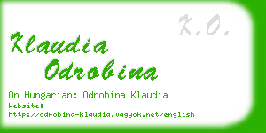 klaudia odrobina business card